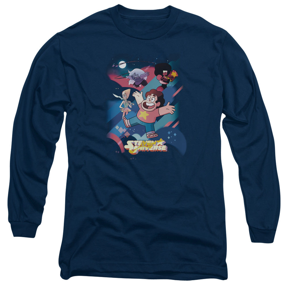 Steven Universe Group Shot Mens Long Sleeve Shirt Navy Officially Licensed