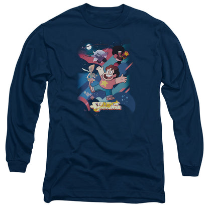 Steven Universe Group Shot Mens Long Sleeve Shirt Navy Officially Licensed