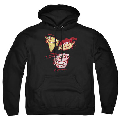 Ed Edd Eddy Three Heads Mens Hoodie Black Officially Licensed
