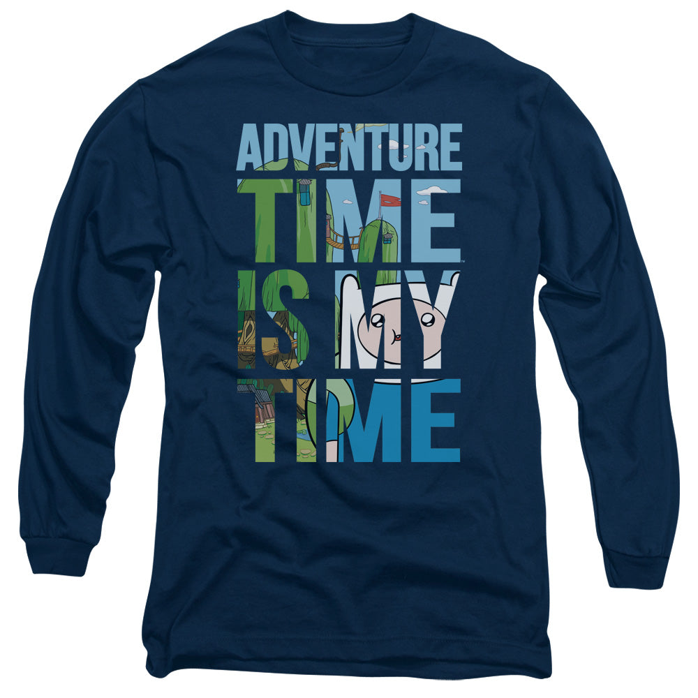 Adventure Time My Time Mens Long Sleeve Shirt Navy