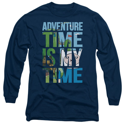 Adventure Time My Time Mens Long Sleeve Shirt Navy Officially Licensed