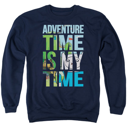 Adventure Time My Time Mens Crewneck Sweatshirt Navy
