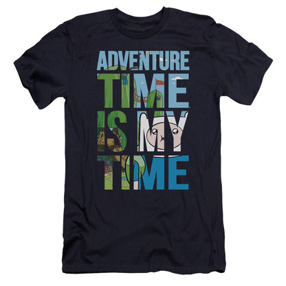 Adventure Time My Time Hbo Premium Bella Canvas Slim Fit Mens T Shirt Navy