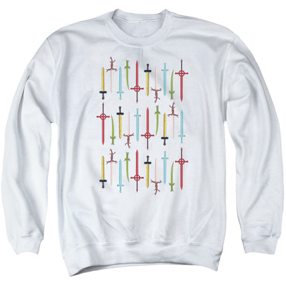 Adventure Time Swords Mens Crewneck Sweatshirt White Officially Licensed