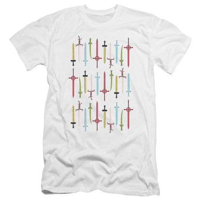 Adventure Time Swords Hbo Premium Bella Canvas Slim Fit Mens T Shirt White