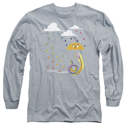 Adventure Time Lady In The Rain Mens Long Sleeve Shirt Athletic Heather Officially Licensed