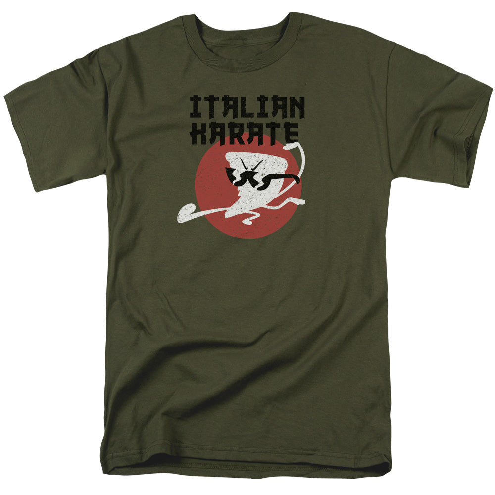 Uncle Grandpa  Italian Karate Mens T Shirt Military Green Officially Licensed