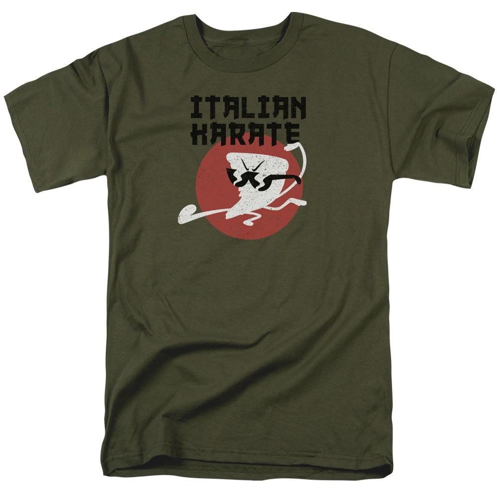 Uncle Grandpa Italian Karate Mens T Shirt Military Green