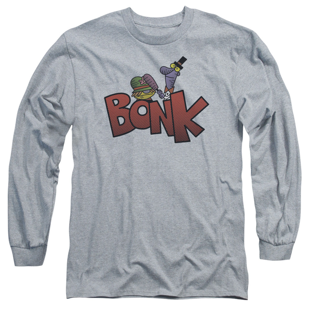 Dexters Laboratory Bonk Mens Long Sleeve Shirt Athletic Heather Officially Licensed Officially Licensed