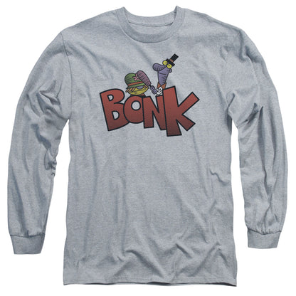 Dexters Laboratory Bonk Mens Long Sleeve Shirt Athletic Heather Officially Licensed Officially Licensed