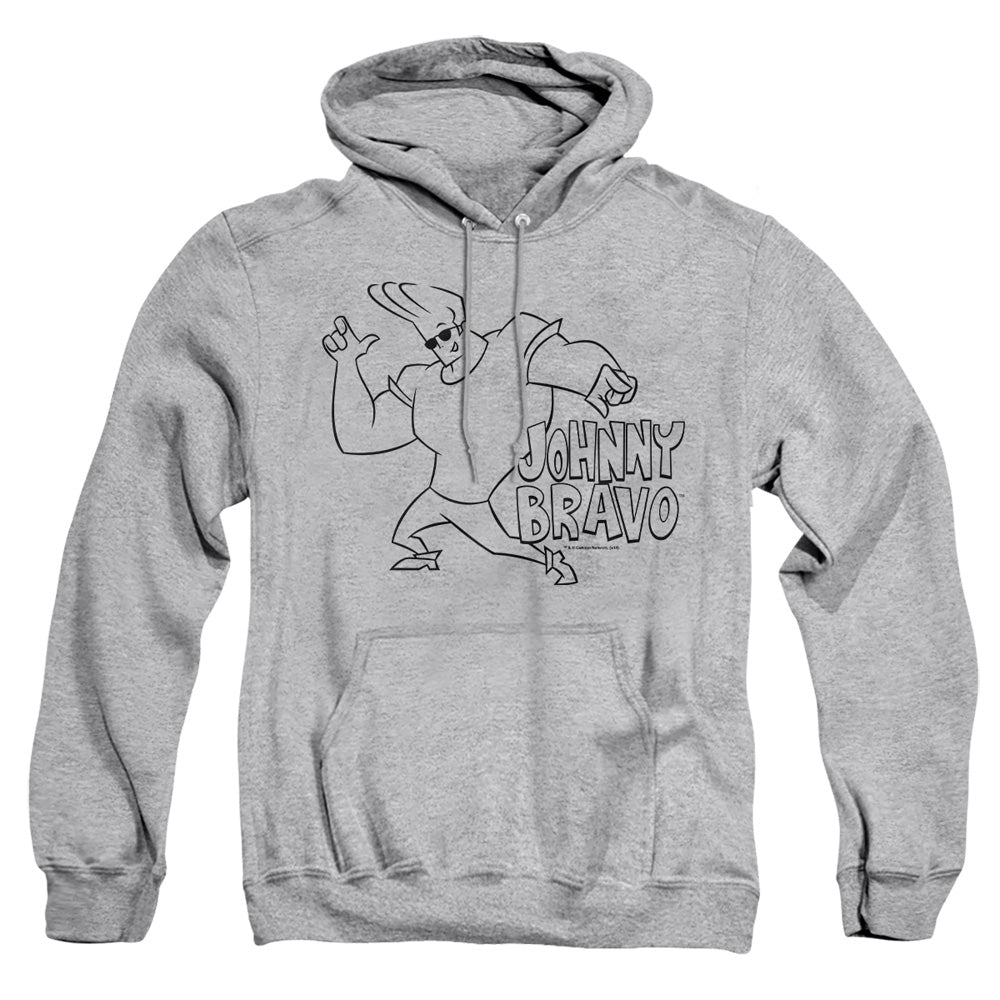 Johnny Bravo Jb Line Art Mens Hoodie Athletic Heather Officially Licensed