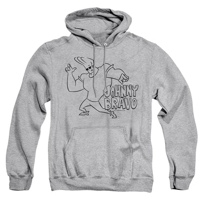 Johnny Bravo Jb Line Art Mens Hoodie Athletic Heather Officially Licensed