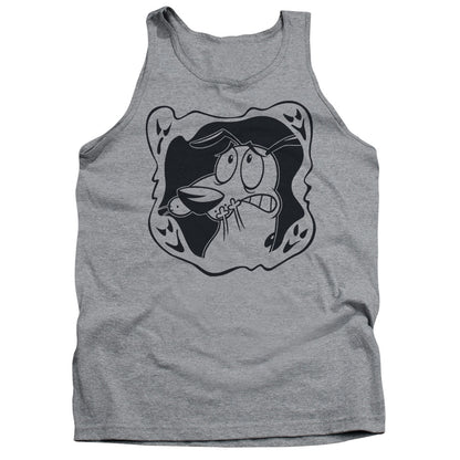 Courage The Cowardly Dog Ghost Frame Mens Tank Top Shirt Athletic Heather Officially Licensed