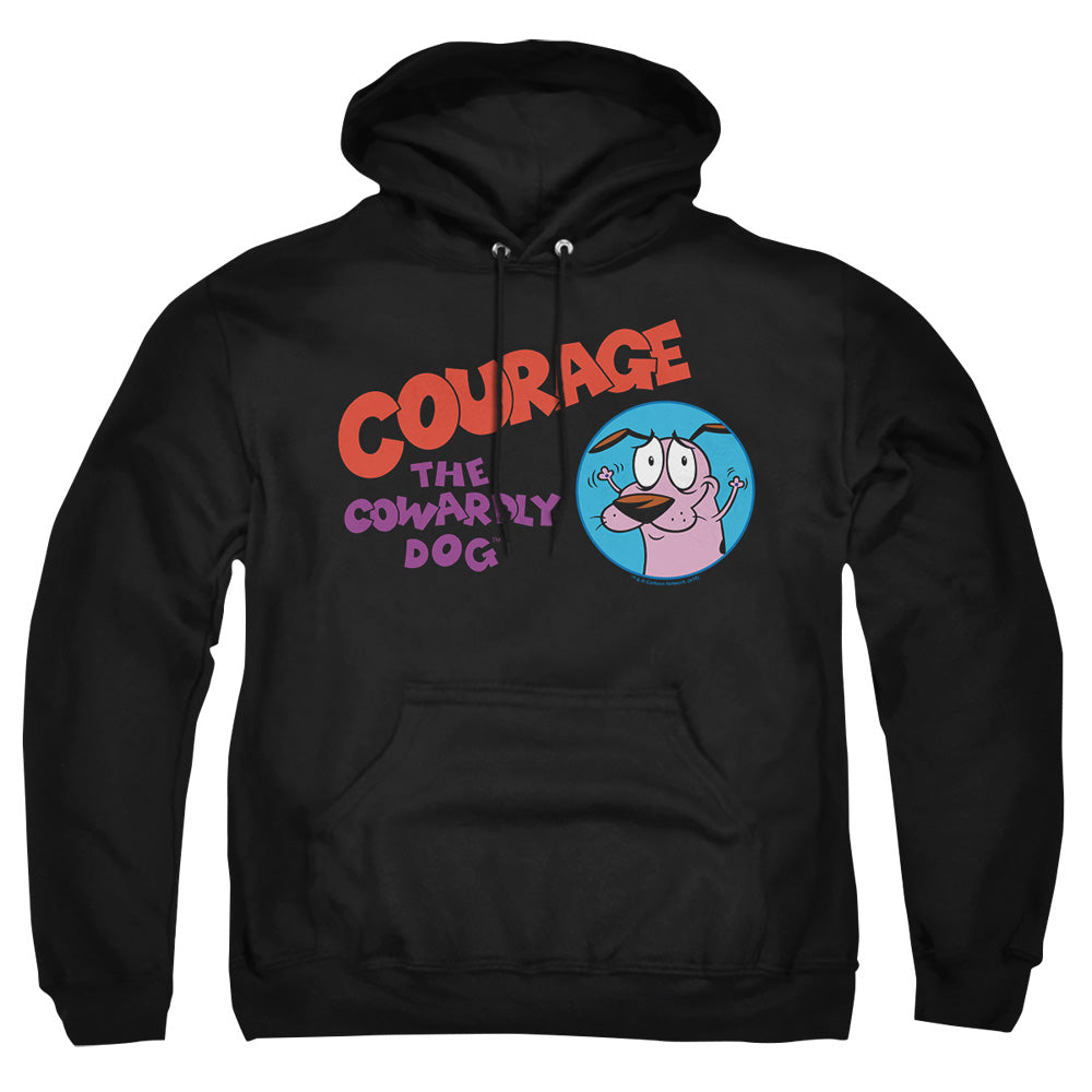 Courage The Cowardly Dog Courage Logo Mens Hoodie Black Officially Licensed