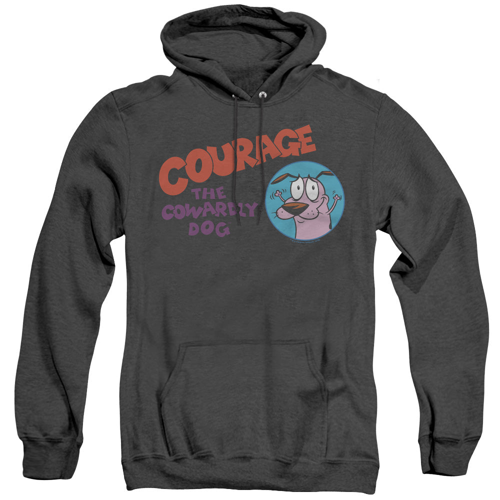 Courage The Cowardly Dog Courage Logo Heather Mens Hoodie Black Officially Licensed