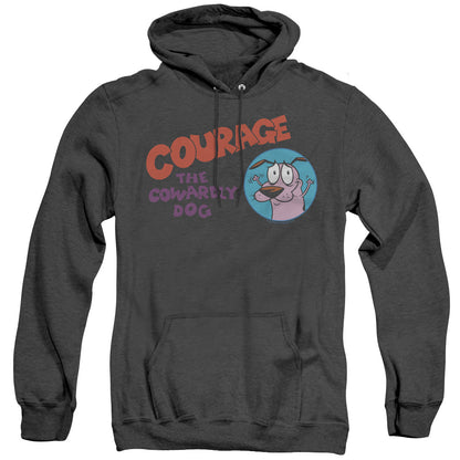 Courage The Cowardly Dog Courage Logo Heather Mens Hoodie Black Officially Licensed