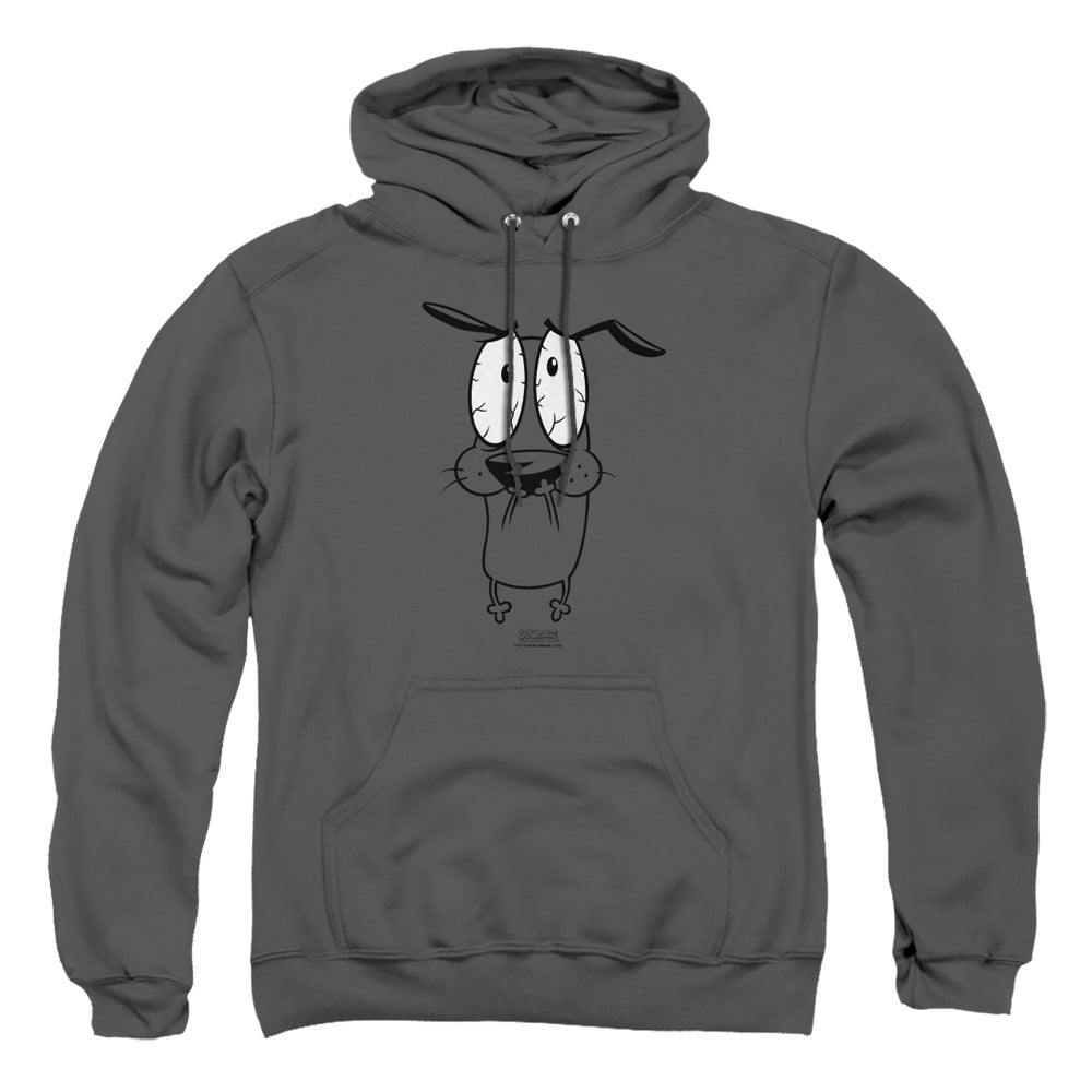 Courage The Cowardly Dog Scared Mens Hoodie Charcoal Officially Licensed