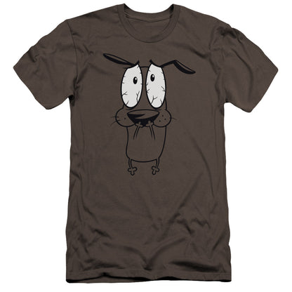 Courage The Cowardly Dog Scared Premium Bella Canvas Slim Fit Mens T Shirt Charcoal