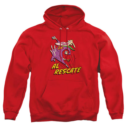 Cow And Chicken Al Rescate Mens Hoodie Red Officially Licensed