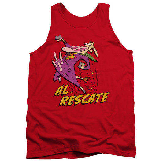 Cow And Chicken Al Rescate Mens Tank Top Shirt Red