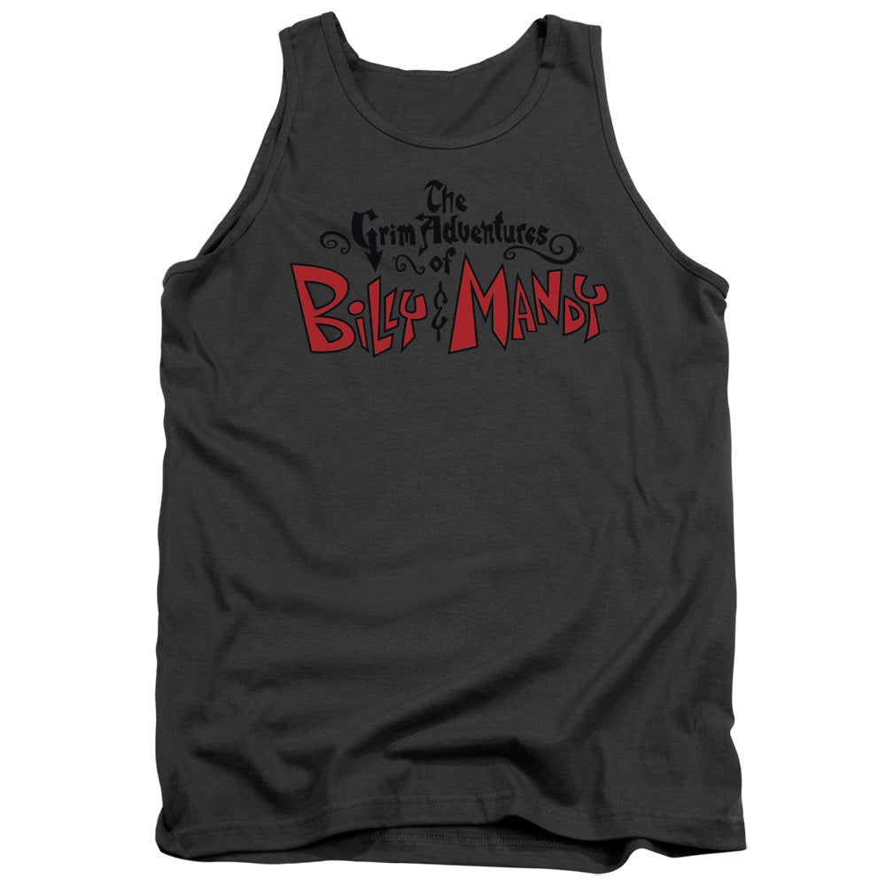 Grim Adventures Of Billy And Mandy Grim Logo Mens Tank Top Shirt Charcoal