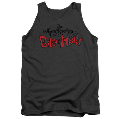 Grim Adventures Of Billy And Mandy Grim Logo Mens Tank Top Shirt Charcoal