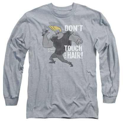 Johnny Bravo Hair Mens Long Sleeve Shirt Athletic Heather Officially Licensed Officially Licensed