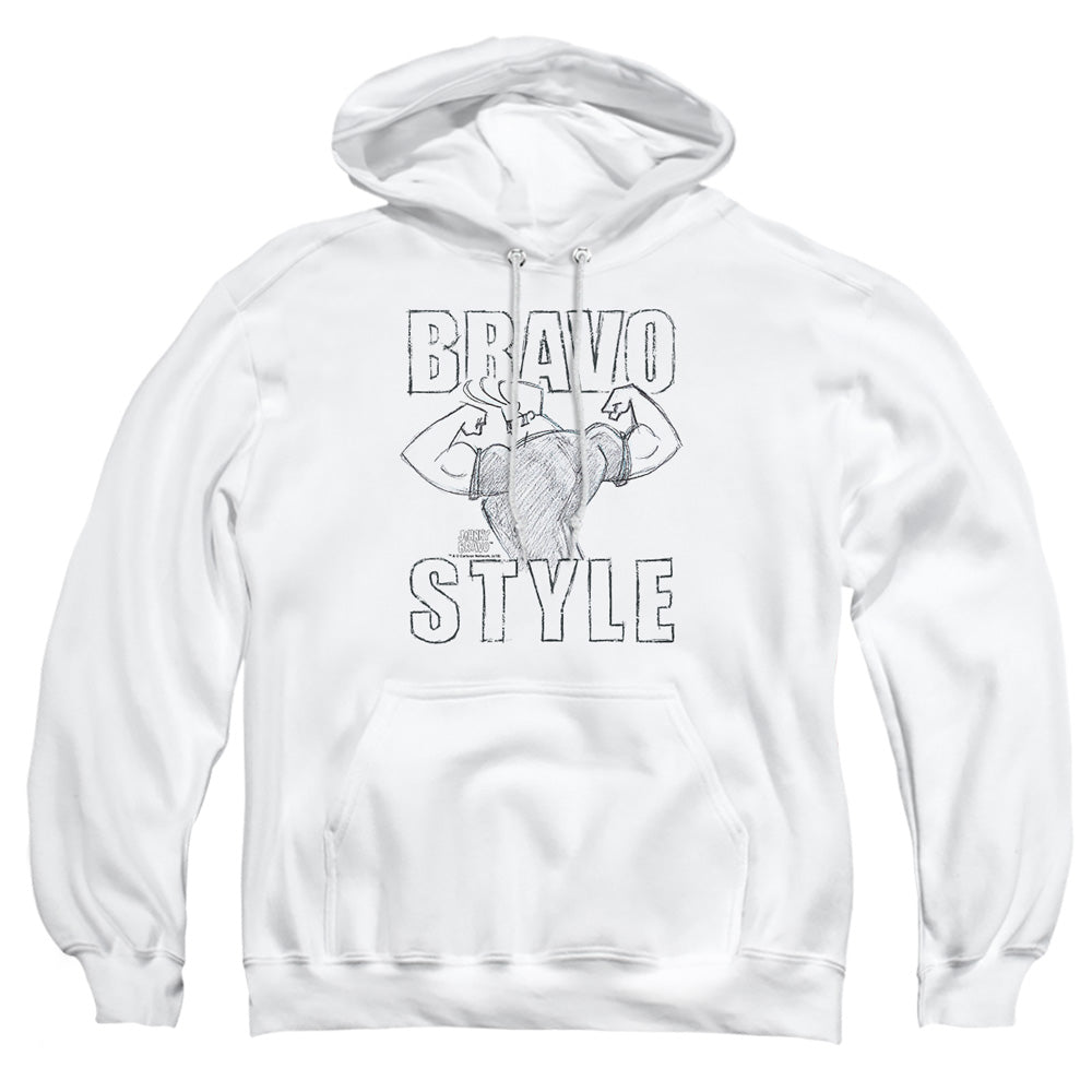 Johnny Bravo Bravo Style Mens Hoodie White Officially Licensed