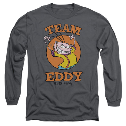 Ed Edd N Eddy Team Eddy Mens Long Sleeve Shirt Charcoal Officially Licensed Officially Licensed