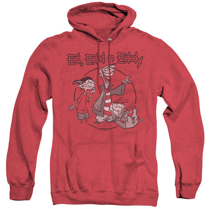 Ed Edd N Eddy Gang Heather Mens Hoodie Red Officially Licensed