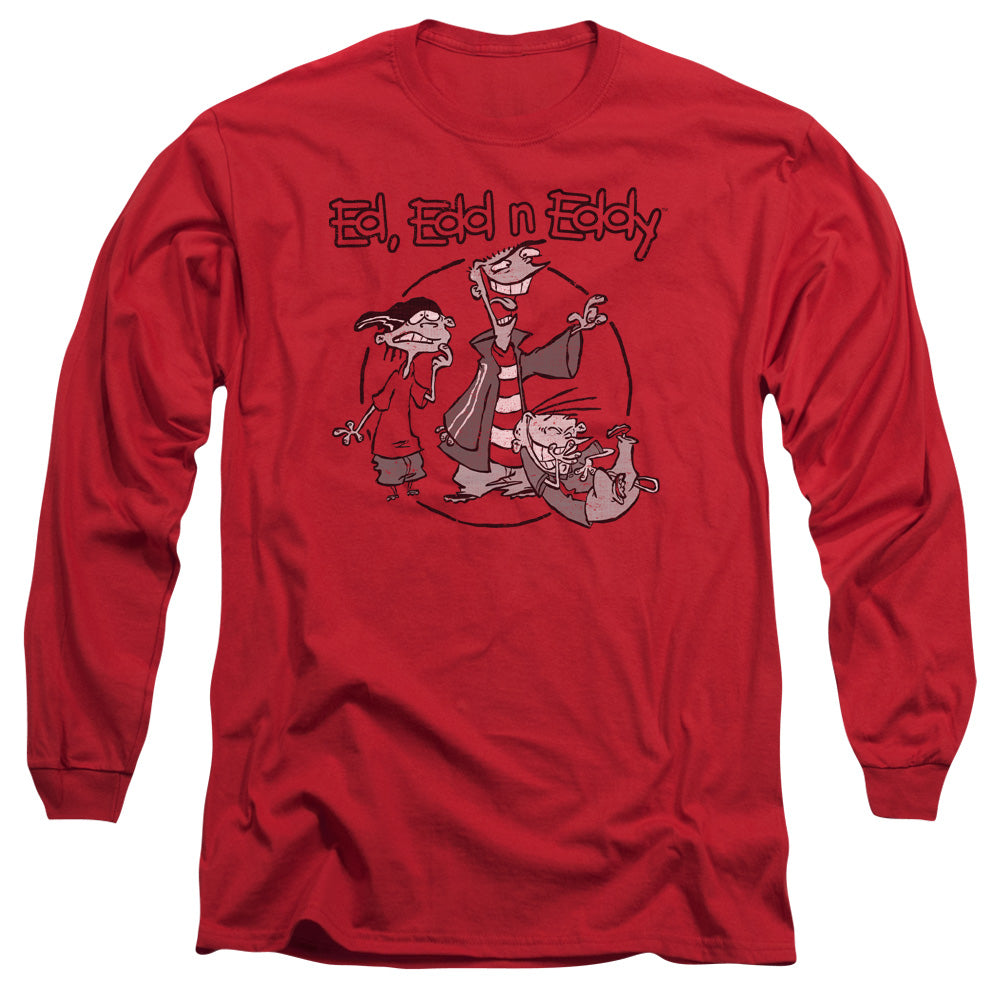 Ed Edd N Eddy Gang Mens Long Sleeve Shirt Red Officially Licensed Officially Licensed