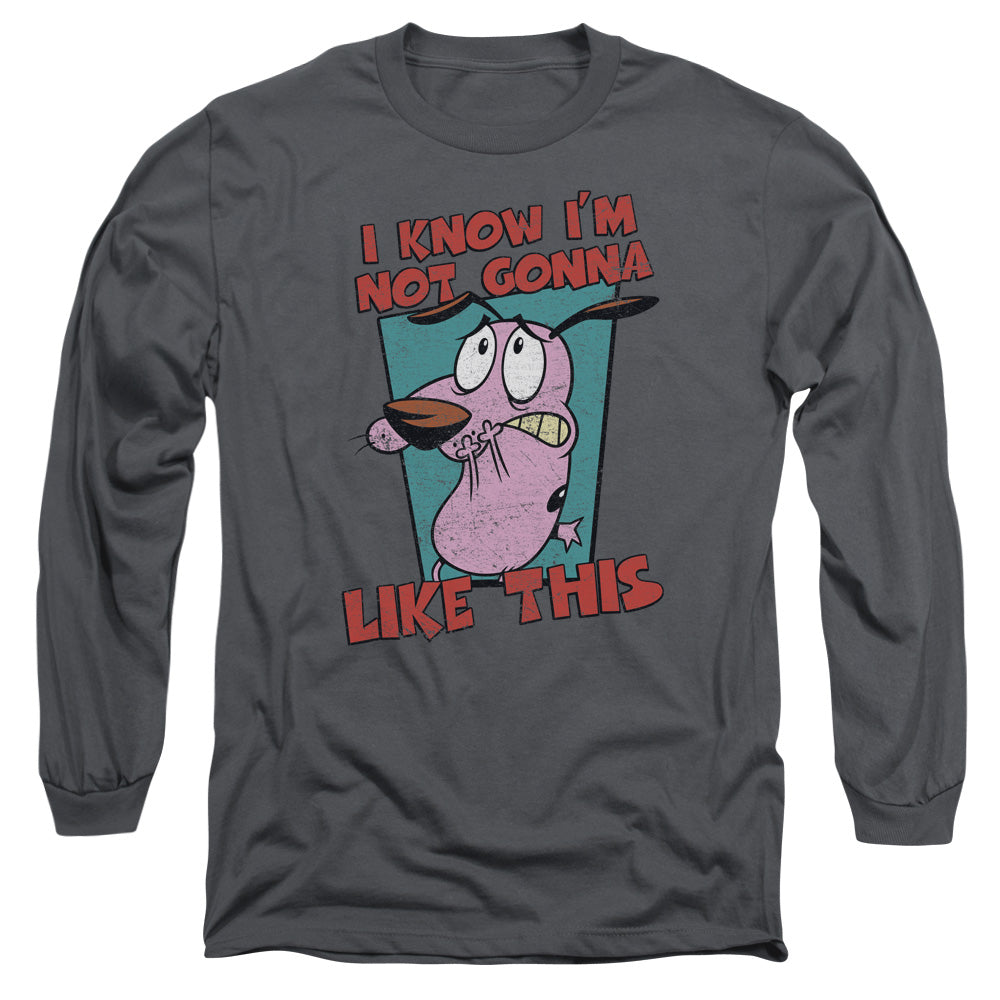 Courage The Cowardly Dog Not Gonna Like Mens Long Sleeve Shirt Charcoal