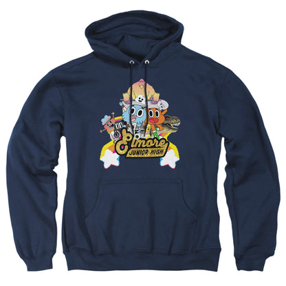 Amazing World Of Gumball Elmore Junior High Mens Hoodie Navy Officially Licensed
