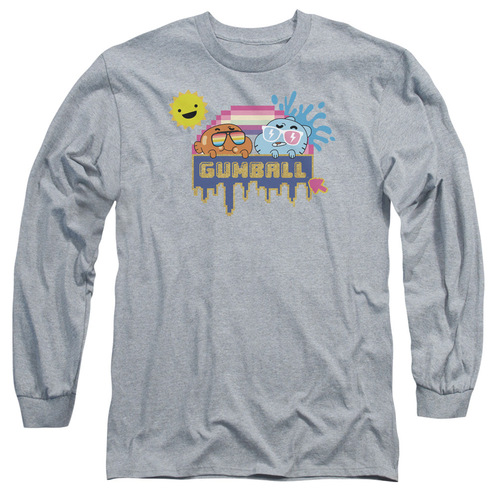 Amazing World Of Gumball Sunshine Mens Long Sleeve Shirt Athletic Heather Officially Licensed