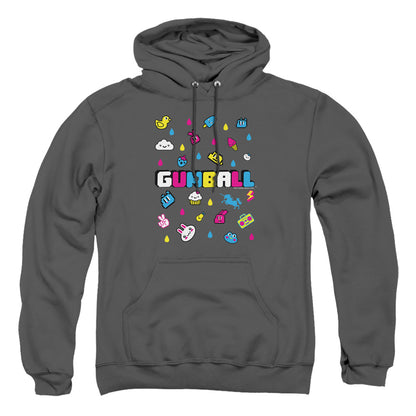 Amazing World Of Gumball Fun Drops Mens Hoodie Charcoal Officially Licensed