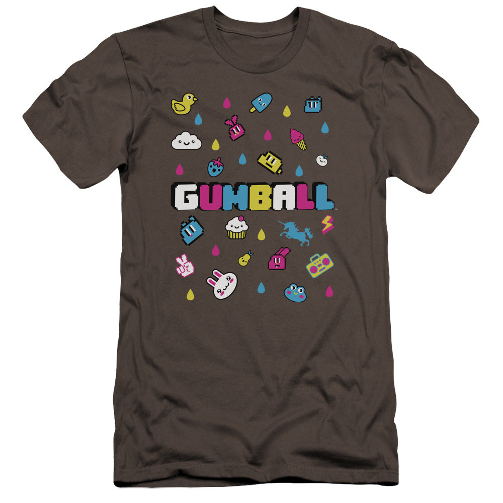 Amazing World Of Gumball Fun Drops Hbo Premium Bella Canvas Slim Fit Mens T Shirt Charcoal