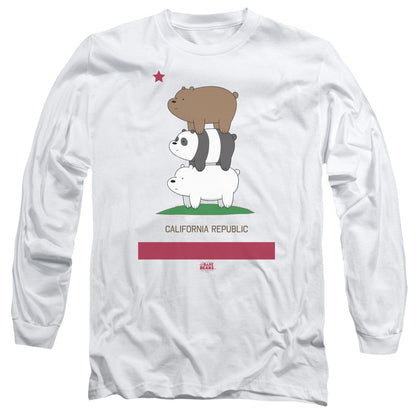 We Bare Bears Cali Stack Mens Long Sleeve Shirt White Officially Licensed