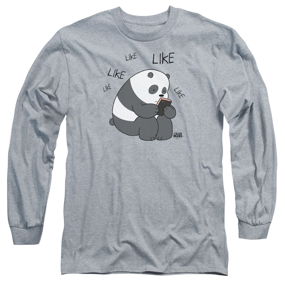 We Bare Bears Like Like Like Mens Long Sleeve Shirt Athletic Heather Officially Licensed