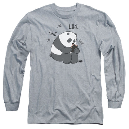We Bare Bears Like Like Like Mens Long Sleeve Shirt Athletic Heather Officially Licensed