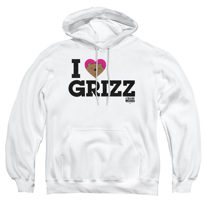 We Bare Bears Heart Grizz Mens Hoodie White Officially Licensed