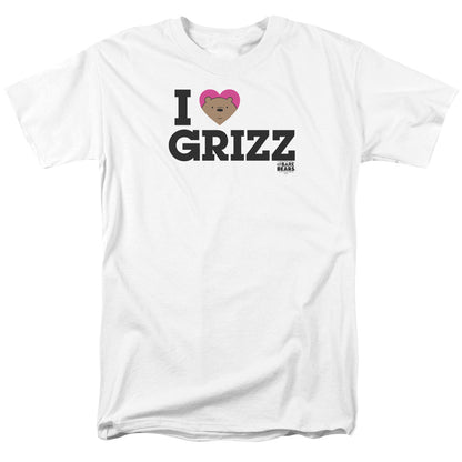 We Bare Bears Heart Grizz Mens T Shirt White Officially Licensed