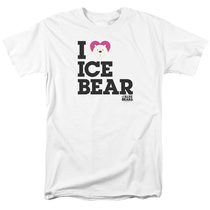 We Bare Bears Heart Ice Bear Mens T Shirt White Officially Licensed