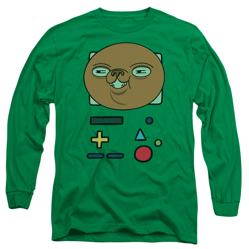 Adventure Time Bmo Mask Mens Long Sleeve Shirt Kelly Green