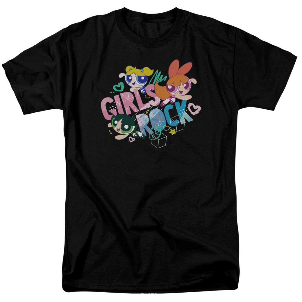 Powerpuff Girls Girls Rock Mens T Shirt Black
