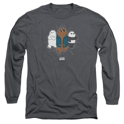 We Bare Bears Jacket Mens Long Sleeve Shirt Charcoal Officially Licensed