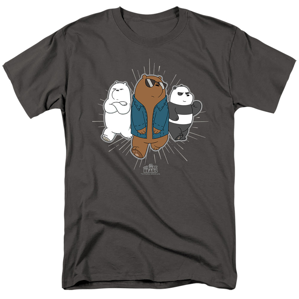 We Bare Bears Jacket Mens T Shirt Charcoal Officially Licensed