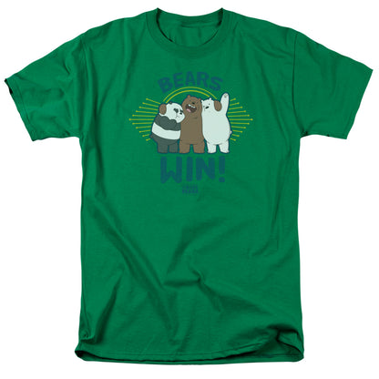 We Bare Bears Bears Win Mens T Shirt Kelly Green Officially Licensed