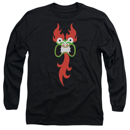 Samurai Jack Aku Face Mens Long Sleeve Shirt Black Officially Licensed Officially Licensed