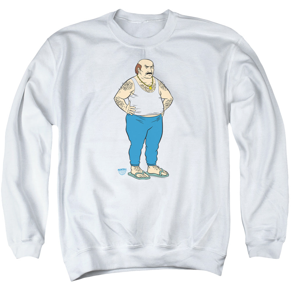 Aqua Teen Hunger Force Carl Mens Crewneck Sweatshirt White Officially Licensed