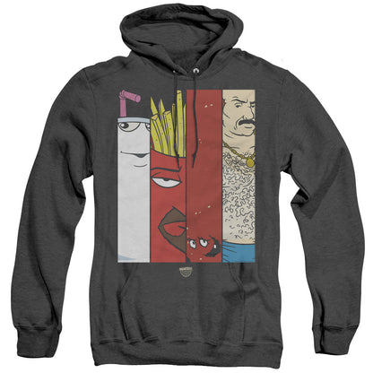 Aqua Teen Hunger Force Group Tiles Heather Mens Hoodie Black Officially Licensed